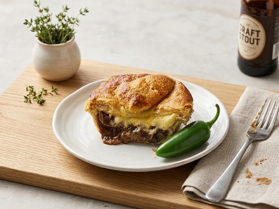 Pie -Steak, Cheese & Jalapeno Pie