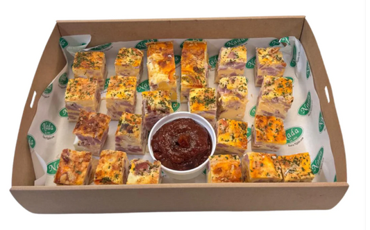 Bacon & Egg Slice Platter Wellington | Fresh Catering | Nada Bakery
