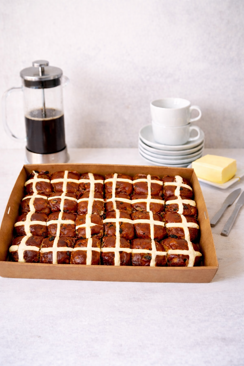 Hot Cross buns for catering.